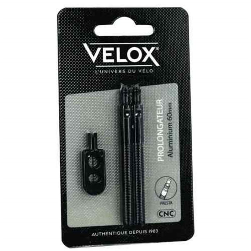 PAR PROLONGADOR DE VALVULA VELOX 60MM ALUMINIO NEGRO PAR PROLONGADOR DE VALVULA VELOX 60MM ALUMINIO NEGRO